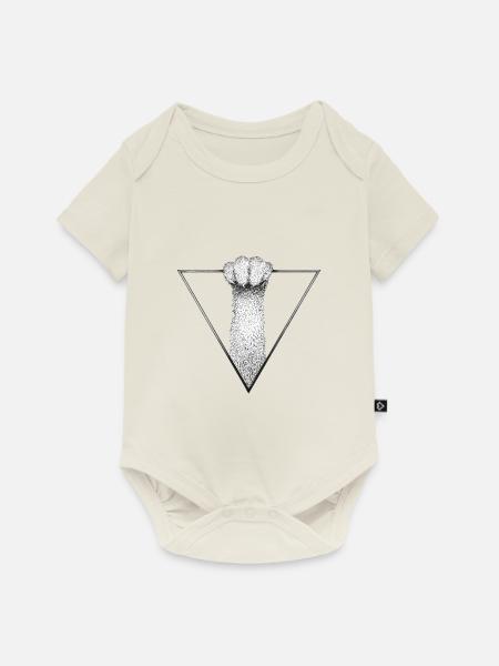 Katze Tatze - Baby Premium Kurzarmbody - Naturweiß