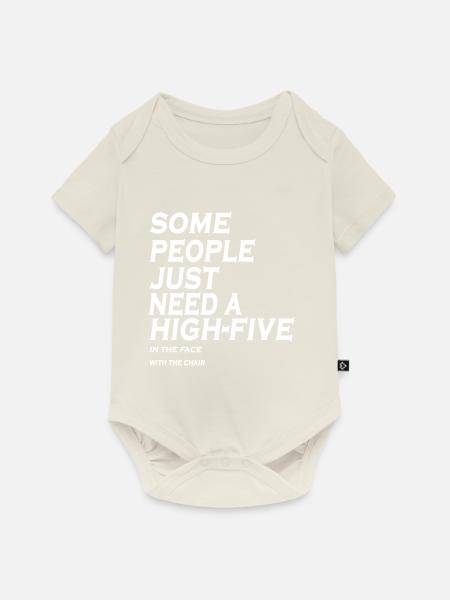 High Five - Baby Premium Kurzarmbody - Naturweiß