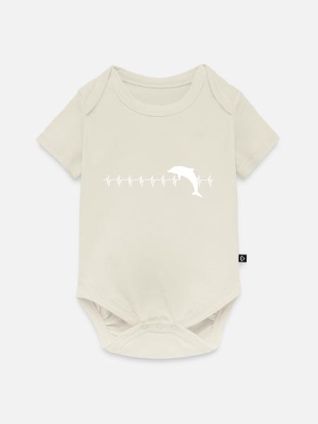 Delfin - Baby Premium Kurzarmbody - Naturweiß