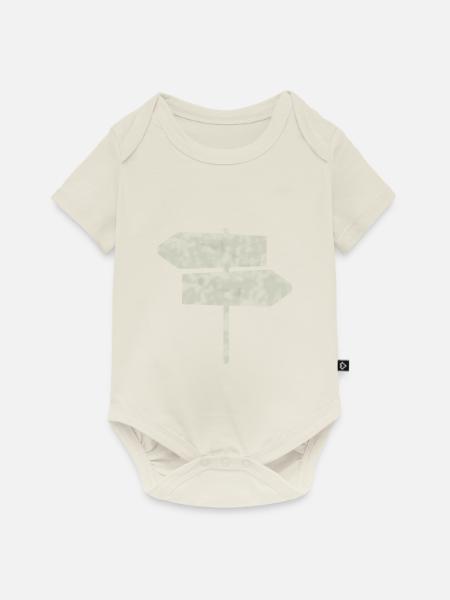 Wegweiser Schild - Baby Premium Kurzarmbody - Naturweiß