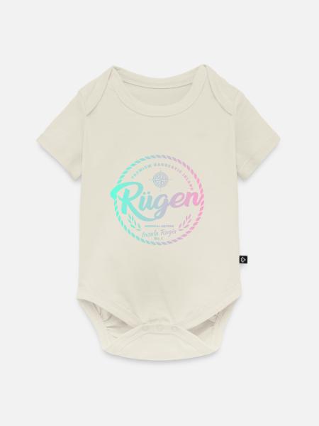 Urlaub – Shirt Strandurlaub Rügen Geschenk - Baby Premium Kurzarmbody - Naturweiß