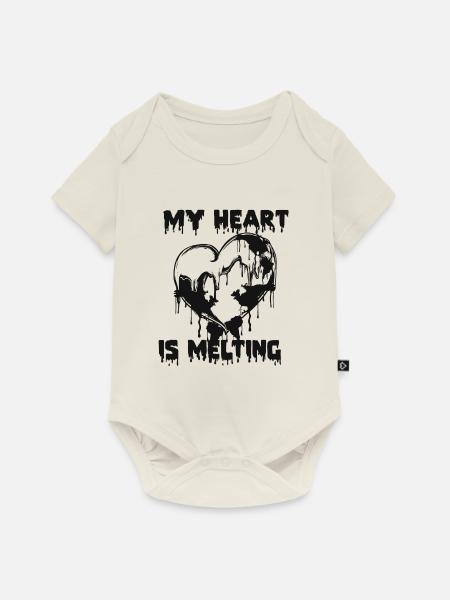 Herz. Umwelt. Klimaschutz. - Baby Premium Kurzarmbody - Naturweiß
