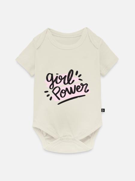 Grl Pwr - Baby Premium Kurzarmbody - Naturweiß
