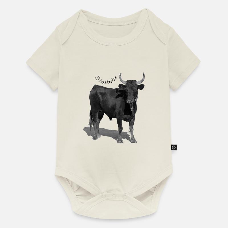 Taureau de Camargue le Simbèu - Body à manches courtes Premium Bébé - blanc cassé