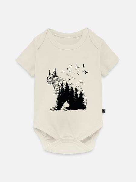 Luchs - Baby Premium Kurzarmbody - Naturweiß