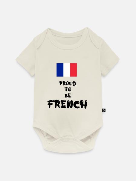 'Proud To Be French' - Baby Premium Kurzarmbody - Naturweiß