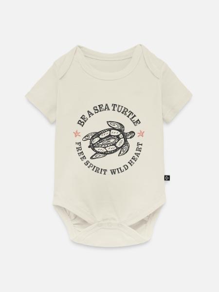 Sea Turtle - Baby Premium Kurzarmbody - Naturweiß