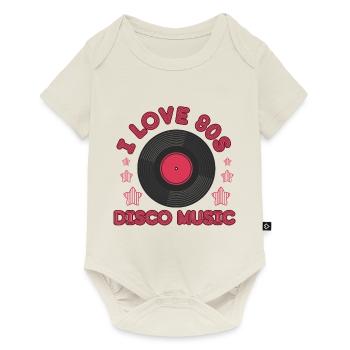 Funny retro i love 80s disco music pop gift - Body à manches courtes Premium Bébé - blanc cassé - Devant