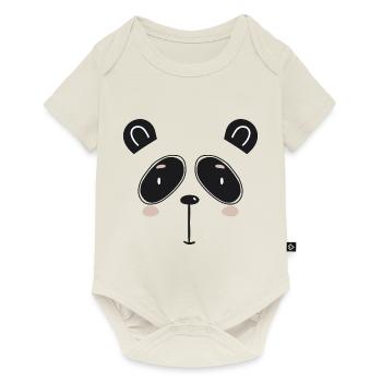 Niedliche Tiergesichter für Kinder Panda Geschenk - Baby Premium Kurzarmbody - Naturweiß - Vorne