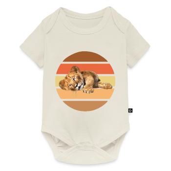 Lion lying, Vintage - Baby Premium short-sleeve bodysuit - off white - Front