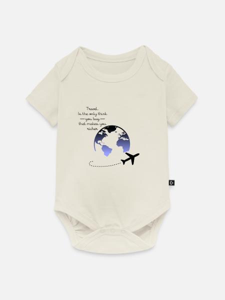 Travel - Baby Premium Kurzarmbody - Naturweiß