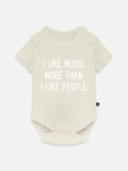 Musik - Baby Premium Kurzarmbody - Naturweiß
