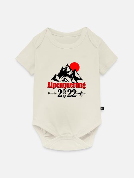 alpenquerung 2022 - Baby Premium Kurzarmbody - Naturweiß