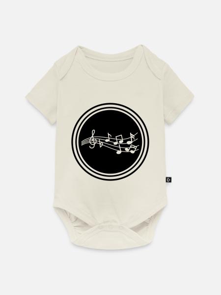 Musiknoten zeichen - Baby Premium Kurzarmbody - Naturweiß