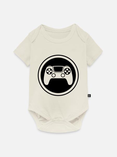 Gamepad Symbol Controller - Baby Premium Kurzarmbody - Naturweiß
