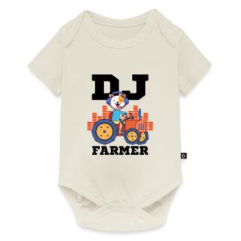 DJ Farmer Cat Farm Driving Tractor Musique Drôle - Body à manches courtes Premium Bébé - blanc cassé - Devant