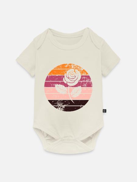 Rose - Baby Premium Kurzarmbody - Naturweiß