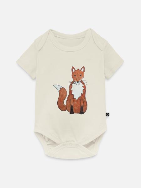 niedliche Fuchs - Baby Premium Kurzarmbody - Naturweiß