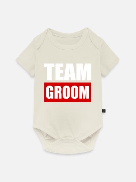 Team groom - Baby Premium Kurzarmbody - Naturweiß