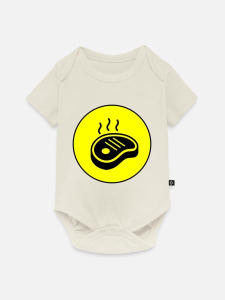 Steak icon Kreis - Baby Premium Kurzarmbody - Naturweiß