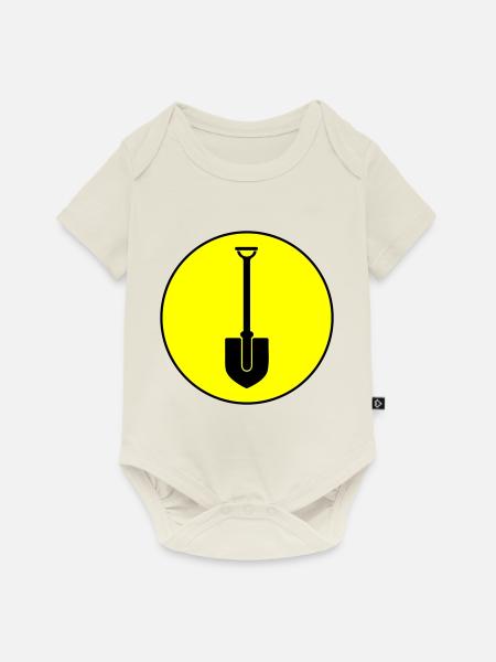 Schaufel icon Kreis - Baby Premium Kurzarmbody - Naturweiß