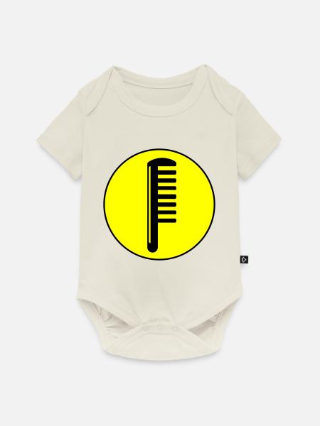 Kamm Friseur Kreis - Baby Premium Kurzarmbody - Naturweiß