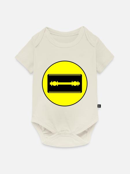 Rasierklinge Icon Kreis - Baby Premium Kurzarmbody - Naturweiß