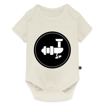 Fishing Reel Symbol Circle - Baby Premium short-sleeve bodysuit - off white - Front