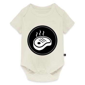 Cercle d’icônes de steak - Body à manches courtes Premium Bébé - blanc cassé - Devant