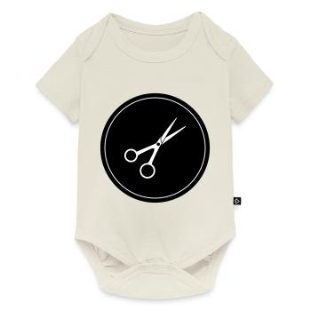 Cercle de barbier aux ciseaux - Body à manches courtes Premium Bébé - blanc cassé - Devant