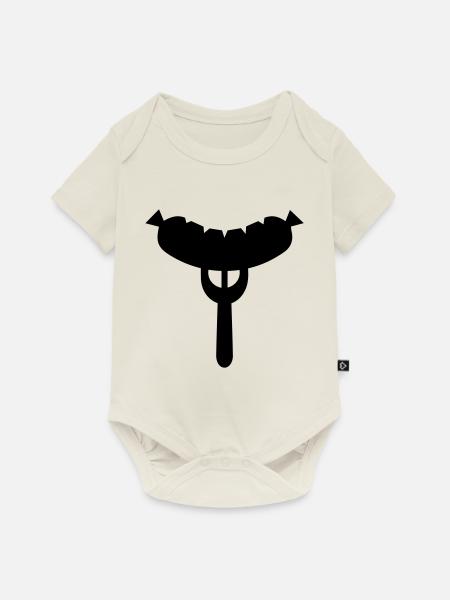 Wurst Gabel - Baby Premium Kurzarmbody - Naturweiß