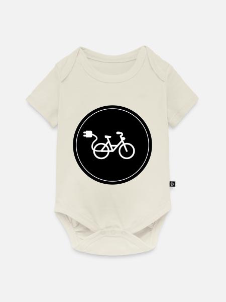 eBike Vélo Cyclisme - Body à manches courtes Premium Bébé - blanc cassé