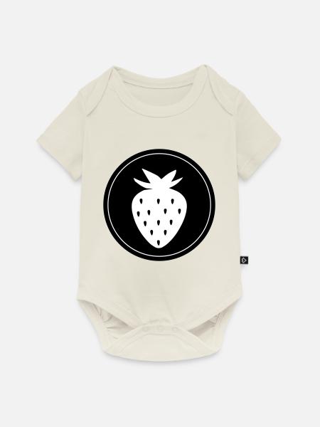 Frucht Erdbeere - Baby Premium Kurzarmbody - Naturweiß