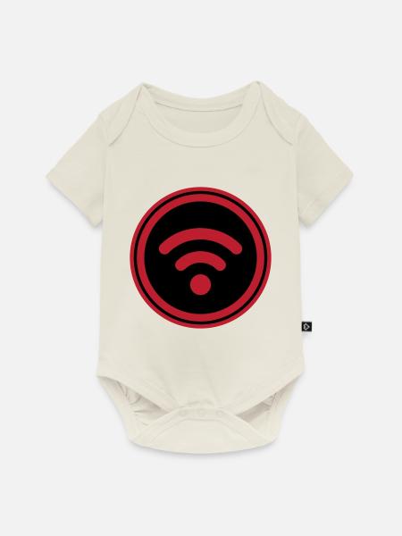 Wlan Internet - Baby Premium Kurzarmbody - Naturweiß