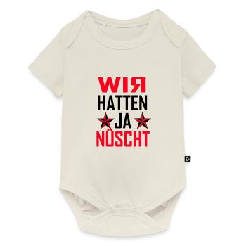 wir hatten ja nüscht - Baby Premium Kurzarmbody - Naturweiß - Vorne