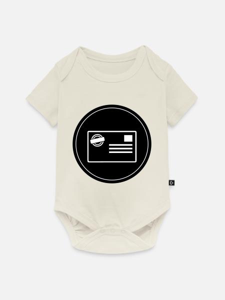 Briefmarke icon Kreis - Baby Premium Kurzarmbody - Naturweiß