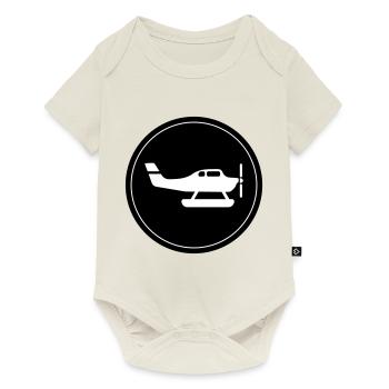 Cercle de symboles d’avion - Body à manches courtes Premium Bébé - blanc cassé - Devant