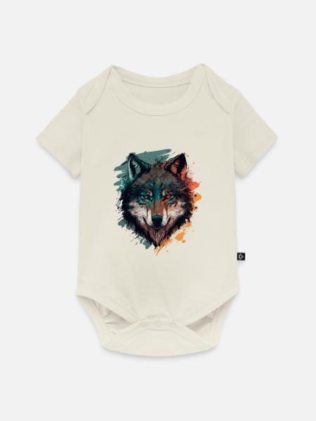 Erstaunliches Design eines Wolfes - Baby Premium Kurzarmbody - Naturweiß