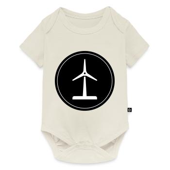 Wind turbine silhouette - Baby Premium short-sleeve bodysuit - off white - Front