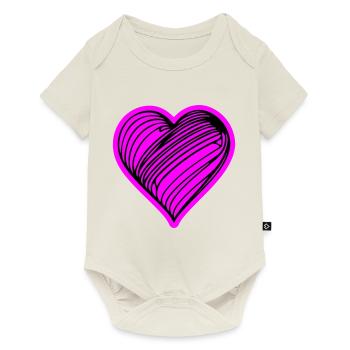 Symbole du cœur Amour - Body à manches courtes Premium Bébé - blanc cassé - Devant