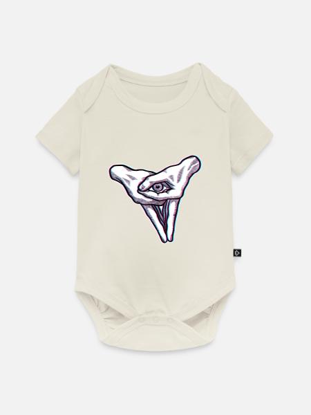 Effekt der Augenverschwammung - Baby Premium Kurzarmbody - Naturweiß