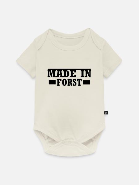 made in Forst Lausitz - Baby Premium Kurzarmbody - Naturweiß