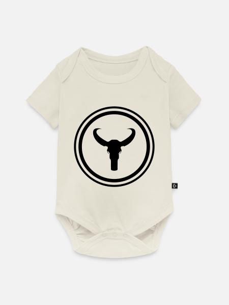 Bulle Skelett - Baby Premium Kurzarmbody - Naturweiß