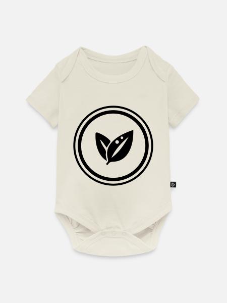 Blatt Ökologie - Baby Premium Kurzarmbody - Naturweiß