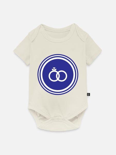 Eheringe Ring Hochzeit - Baby Premium Kurzarmbody - Naturweiß