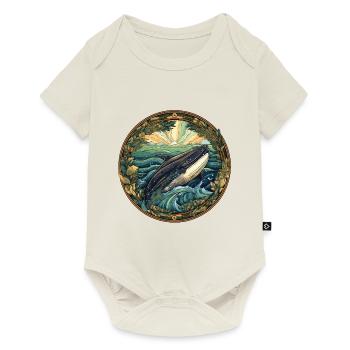 Whale - Baby Premium short-sleeve bodysuit - off white - Front