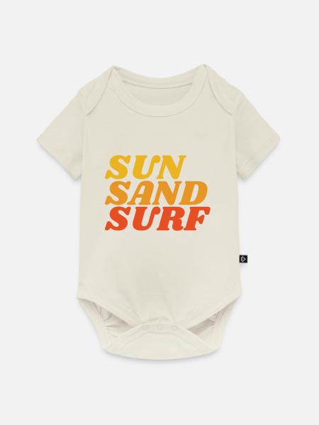 SUN SURF SAND - Baby Premium Kurzarmbody - Naturweiß