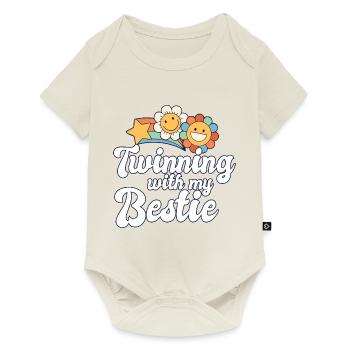 Jumelage de l’équipe des meilleurs amis avec mon meilleur jumeau - Body à manches courtes Premium Bébé - blanc cassé - Devant