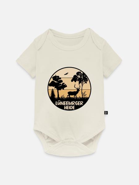Lüneburger Heide - Baby Premium Kurzarmbody - Naturweiß