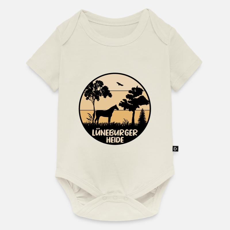 Lüneburger Heide - Baby Premium Kurzarmbody - Naturweiß